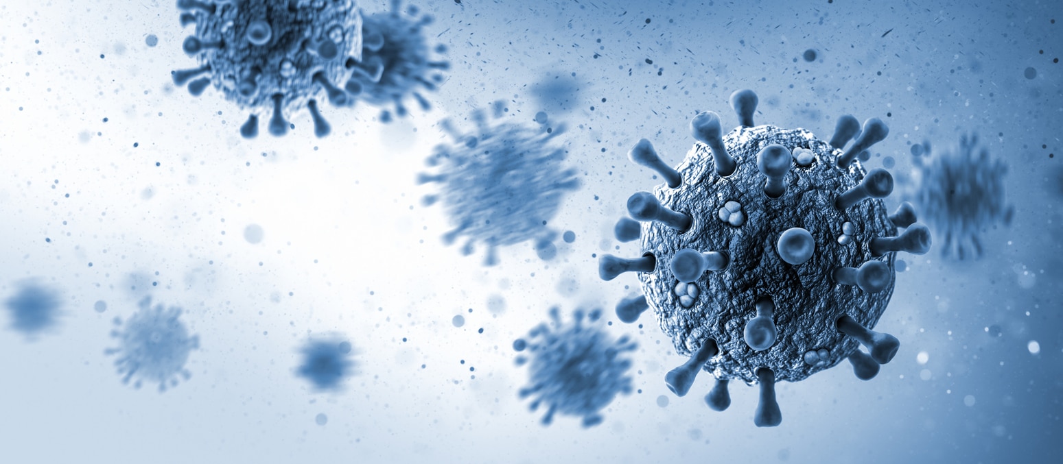 Spherical Viruses - Microbiology And Virology Concept Background